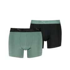 Image of Puma Sports Microfiber 2 Pack Boxers - Green / Black