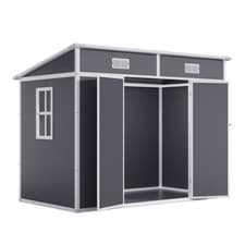 Image of Large Plastic Outdoor Garden Tools Storage Shed House with Door & Window 8x4 6x4