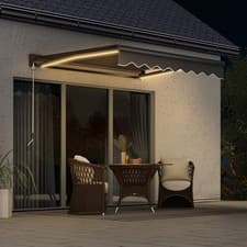 Image of 2.5 x 2m Electric Retractable Awning with LED Light and Aluminium Frame