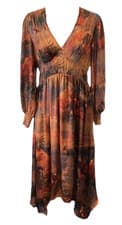 Image of All Saints Estelle Colca Dress Midi/Maxi Canyon Purple Size 8 New With Tags