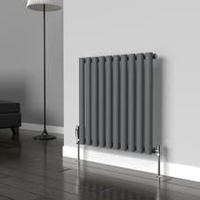 Image of Lux Heat Oval Anthracite Grey Horizontal Radiator