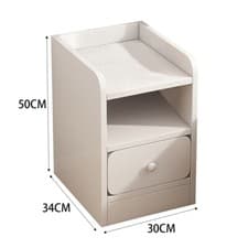 Image of Wooden Compact Bedroom Bedside Tables Drawer Cabinet Nightstand Sofa Side Table
