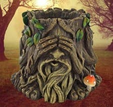 Image of Green Man Plant Pot Wise Oak Garden Ornament Fantasy Tree Man Figure