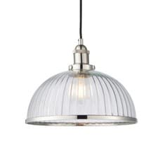 Image of Ceiling Light Silver Hansen Bright Nickel Dome Endon 76713