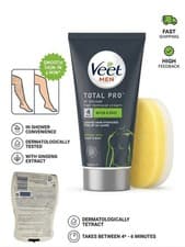 Image of Veet Men Hair Removal Cream 150ml - In-Shower Total Pro - Smooth Skin in 4 Min
