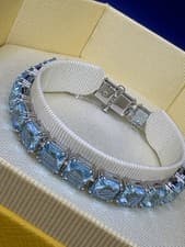 Image of Swarovski Millenia Tennis Bracelet Blue