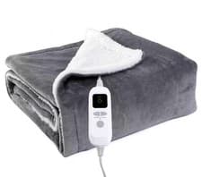 Image of HEATED BLANKET THROW FLANNEL ELECTRIC BEST GIFT SAFE AND COMFORT 160X130