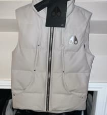 Image of [TAGS+RECEIPT] Moose Knuckles Montreal Gilet Grey Down Logo Vest Size S 