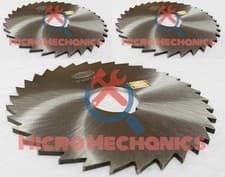 Image of 3x HSS Metal Slitting Saw Standard Teeth W Keyways Dia 4" x Thick 5/64" xBore 1"