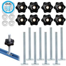 Image of 8 Set / 24 Pcs M8 T Track Bolts, T Slot Bolts M8 and Plastic Hand Nuts Kit, Alum