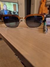 Image of Persol Men's PO 3327S Sunglasses  Terra Di Siena Frame Blue Lens