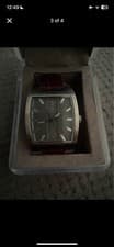 Image of DKNY BROWN LEATHER STRAP WATCH.