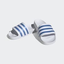 Image of Adidas Adilette Aqua Women's Slide Sandals White/Blue HP6295 - Size UK 6