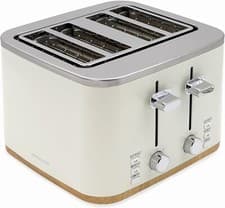 Image of Toaster 4 Slice Cream Extra Wide Slot 2 Slice Browning Defrost Reheat High Lift
