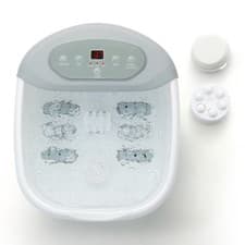 Image of COSTWAY Foot Spa Massager Foot Bath Soak Tub with Heat & Bubble-Grey