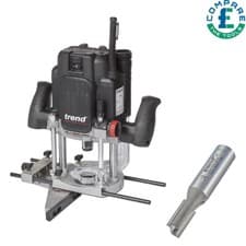 Image of Trend T12EK 2300W 1/2" Plunge Router 240V With 1 x Two Flute Cutter 10mm x 19mm