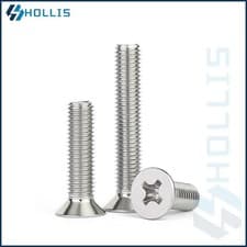 Image of M3 (3MM) PHILLIPS COUNTERSUNK MACHINE SCREWS A2 A4 STAINLESS STEEL CSK BOLTS