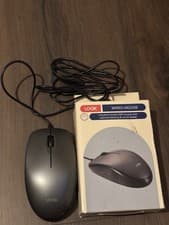 Image of Logik L3BWDM23 3-Button Wired USB Optical Mouse Black/Silver UK Stock