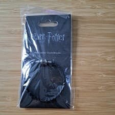 Image of BN Harry Potter Official Black Leather Charm Bracelet - Size S 18cm