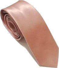 Image of Mens Slim Skinny Solid Plain Satin Silky Tie Necktie Wedding event part fancy