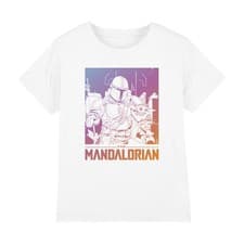 Image of Star Wars Mandalorian The Child Gradient Kids T-Shirt 3-13 Years, White