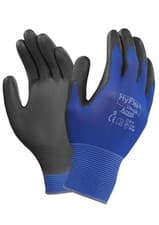 Image of 12 x Ansell Hyflex 11-618 Ultra Lightweight Precision Work Gloves Blue/Black