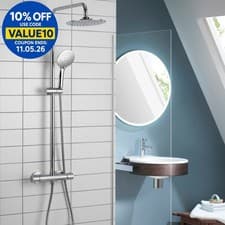 Image of Aqualisa Deco Thermostatic Mixer Shower Round Bar Valve Chrome DECO.RND.SC.CH
