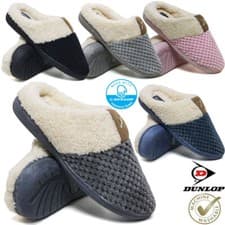 Image of Ladies Memory Foam Slippers Machine Washable Faux Sheep Skin Fur Slip On Shoes
