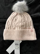 Image of Calvin Klein Cream in Blush Cold Weather Hat for Women with Warm Fleece Lining