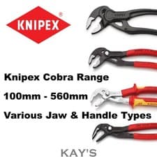 Image of Knipex Water Pump Pliers Cobra Push Button Self Locking 87 Series 100mm-560mm