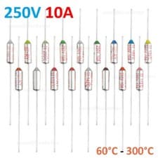 Image of Thermal Fuses 250V 10A Aluminum Cut off Temperature from 60 to 300°C FULL RANGE
