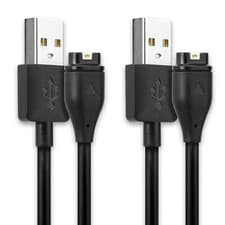 Image of 2x USB Smartwatch Charger for Garmin vivomove 3s Forerunner 45 Plus Black