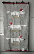 Image of Scion Living Mr Fox Grey Christmas Bath Towel 70cm x 130cm. New