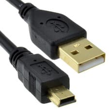 Image of 0.3M - 5M USB Mini 2.0 GOLD Hi-Speed A to mini-B 5 pin Cable Power & Data Lead