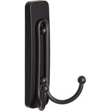 Image of Command Matte Black Double Hook Adhesive Wall Hook Damage Free 2 Hooks