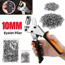 Image of Grommet Eyelet Press Set Eyelet Pliers 500 Pcs Eyelets 10mm DIY Tool for Banner