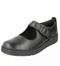Image of Clarks Junior Girls Mendip Stitch Black Leather School Shoe UK 11 F (Eu) 29