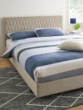 Image of Ashton Fabric Kingsize Bed Frame Light Grey Stylish and Modern Bed Solution