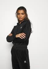 Image of ADIDAS Crop Fz Training Hoodie Women Sweatshirt BLACK New BNWT
