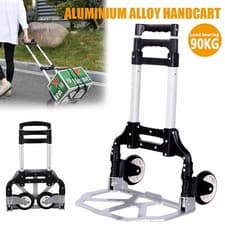 Image of 100kg Heavy Duty Folding Aluminium Hand Truck Trolley on Wheels Sack Cart