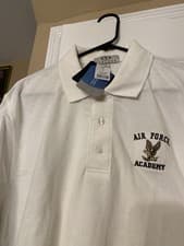 Image of Officially Licensed Air Force Academy Mens Large White Polo Shirt