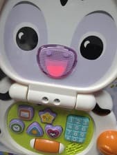 Image of VTech Baby Discovery Zebra Laptop Toy 6-24 Months Learn Shapes Sounds(TATTY BOX)