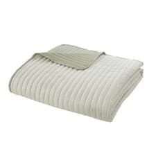 Image of Catherine Lansfield Stripe Bedspread 220 x 230cm Natural, Blue Or Green