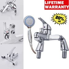 Image of 2024 Bathroom Bath Shower Mixer Tap with Handset Single Lever Chrome Modern 🔥 