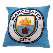 Image of Manchester City FC Crest Cushion Home Décor MCFC Fan Gift Official