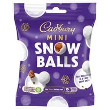 Image of Cadbury Mini Snowballs Christmas Chocolate Bag, 80g