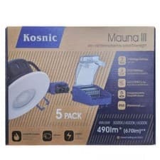 Image of Kosnic Mauna III 5 Pack Wattage & Colour Switchable IP65 Fire rated Downlight