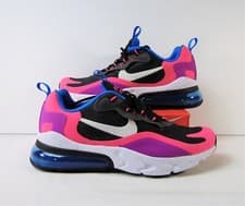 Image of Nike Air Max 270 React GS Hyper Pink & Black Running Shoes Sz 7Y NEW BQ0101 001