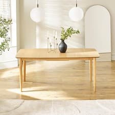Image of Leif Rectangular Oak Solid Wood Extending 6 Seater Dining Table