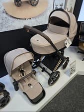 Image of Cybex Priam stroller and carrycot - rose gold / cozy beige